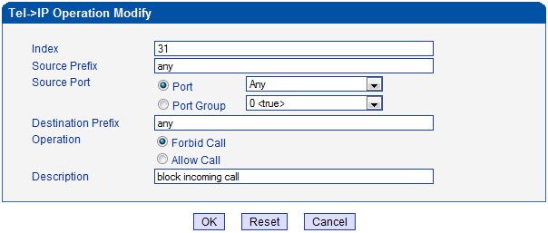 บล๊อคไม่ให้โทรเข้ามาจากฝั่ง GSM