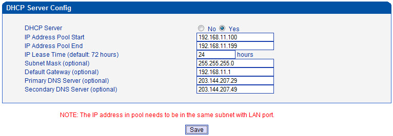เทคนิคการคอนฟิก GSM VoIP Gateway #2  - คอนฟิกพอร์ต LAN/WAN