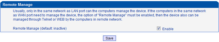 เปิดให้ Telnet หรือเข้า Web Config ทางพอร์ต WAN ได้