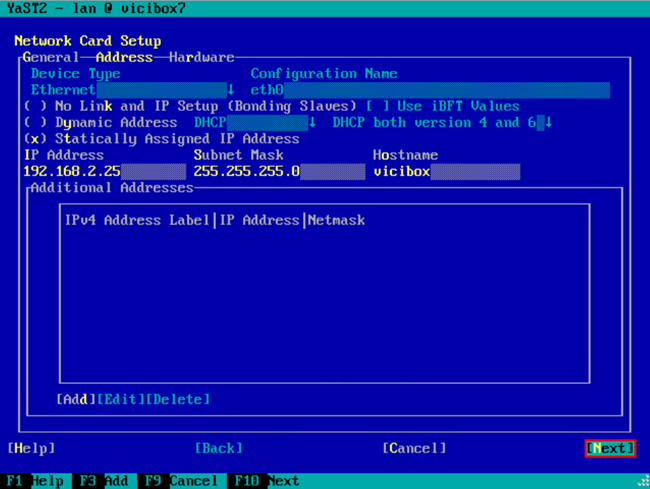 2. เซ็ต IP Address ให้ ViciBox