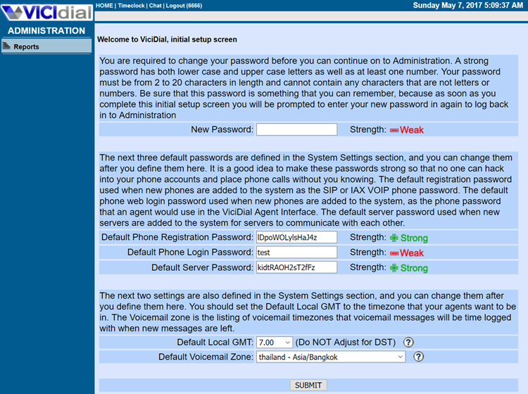 7. คอนฟิก Vicidial Admin Web ครั้งแรก